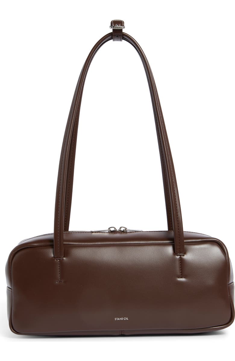 Stand Oil More Faux Leather Baguette Bag, Main, color, Marron