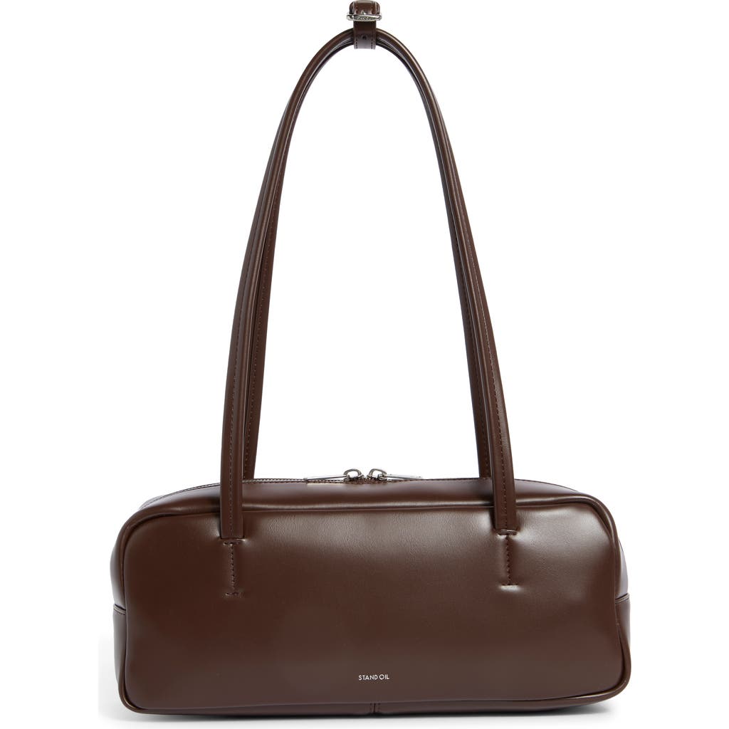 Stand Oil More Faux Leather Baguette Bag In Brown