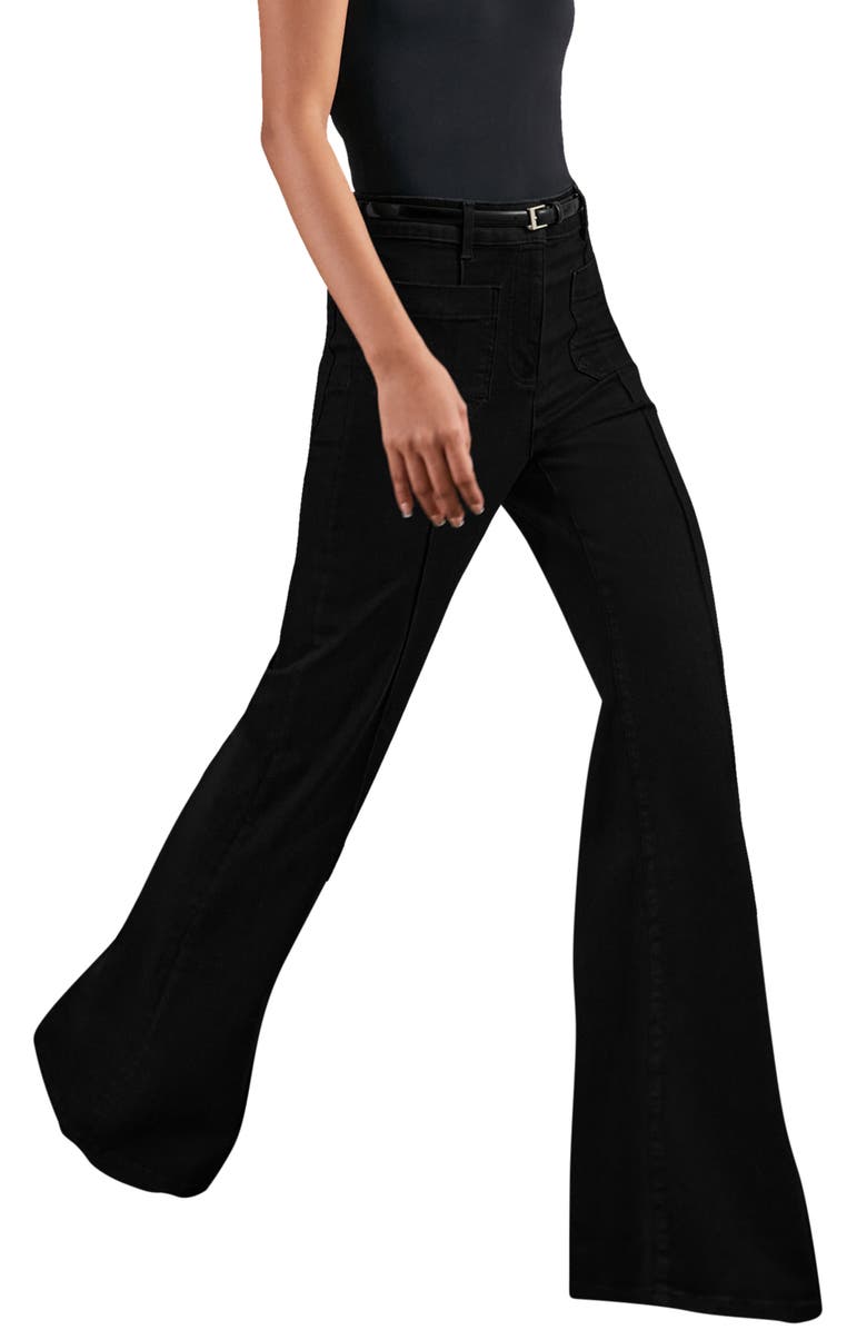 Reiss Sakura Wide Leg Jeans, Alternate, color, Black