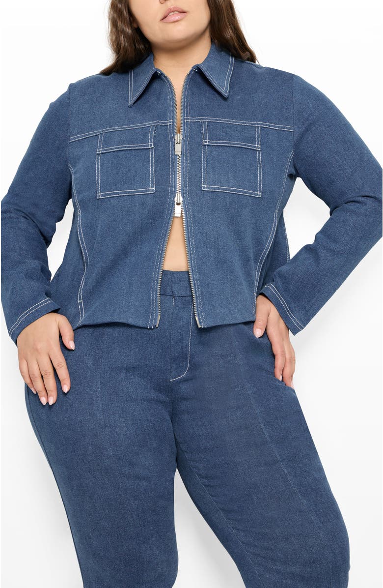 AS by DF Gianna Jacket, Alternate, color, Med Wash Denim