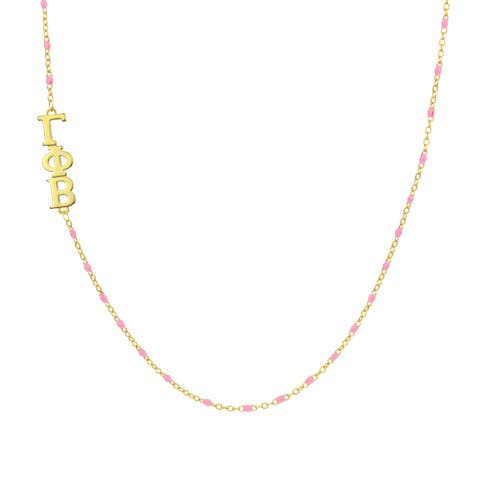 Gamma Phi Beta Greek Letter Side Set Necklace