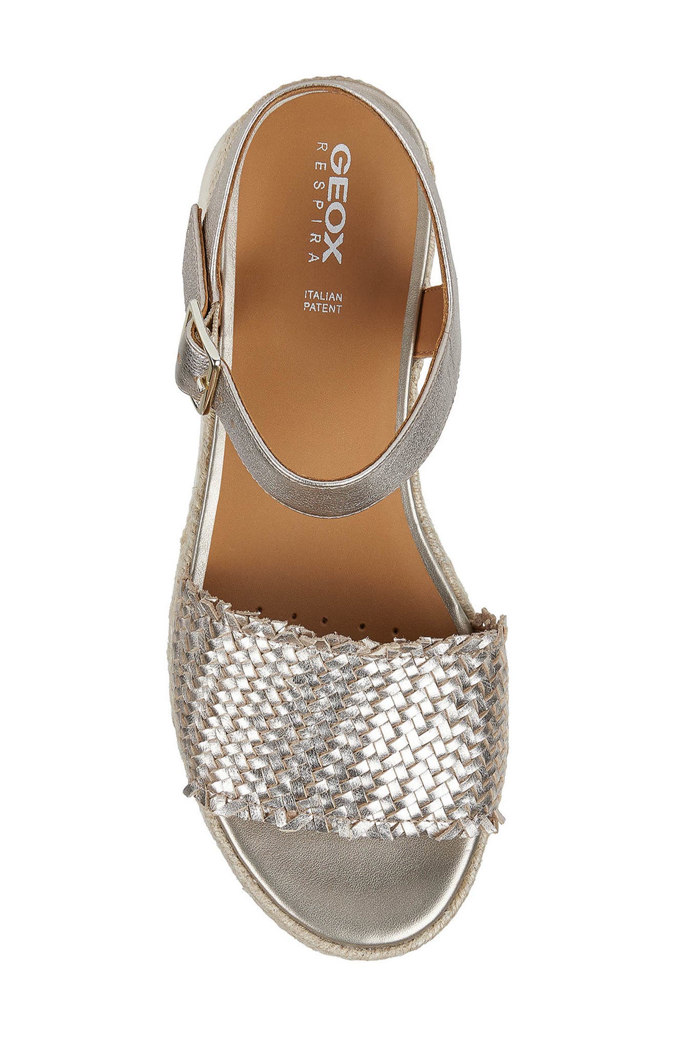 Geox Woven Ankle Strap Sandal, Alternate, color, 