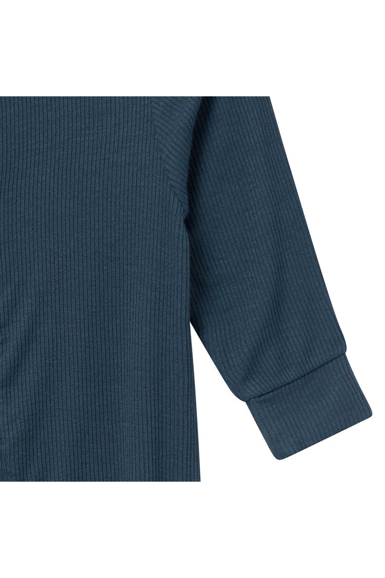 Long Sleeve Footless Rompers, Alternate, color, Blue