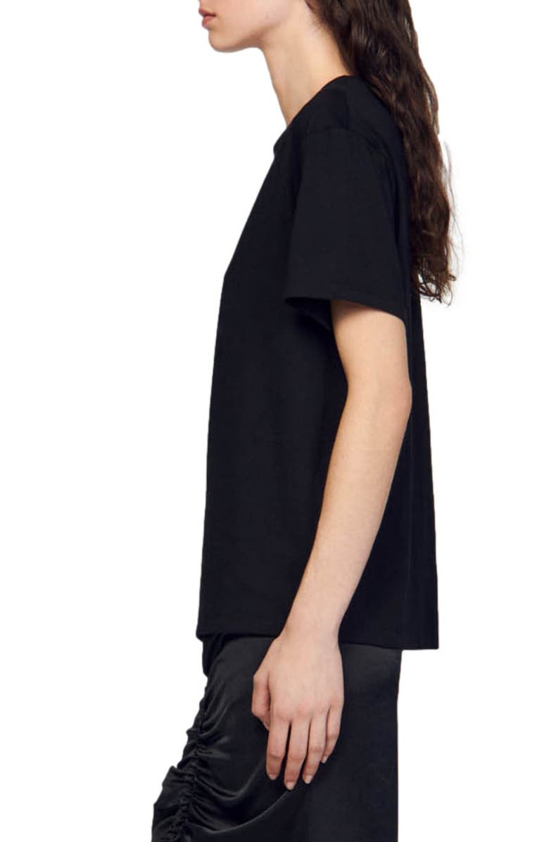 SANDRO Murphy Rhinestone Heart Cutout Top, Alternate, color, 