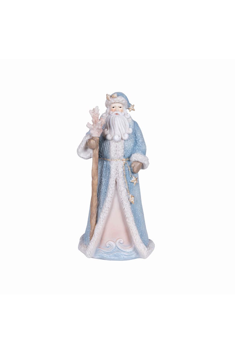 Nautical Blue Santa Claus Christmas Figurine Statue 7.3", Main, color, Blue