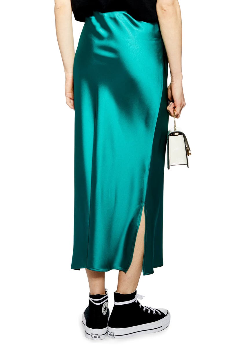 Topshop Split Side Bias Midi Skirt, Alternate, color, 