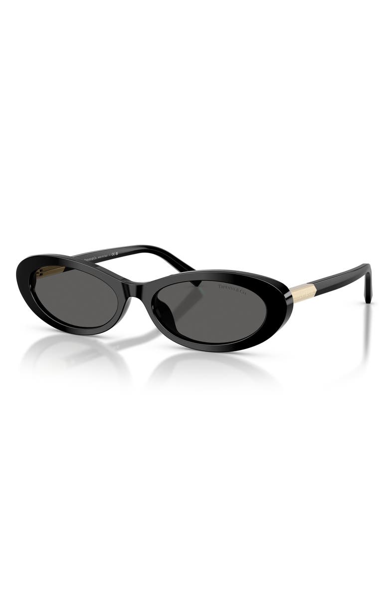 Tiffany & Co. 56mm Oval Sunglasses, Alternate, color, Black / Dark Grey