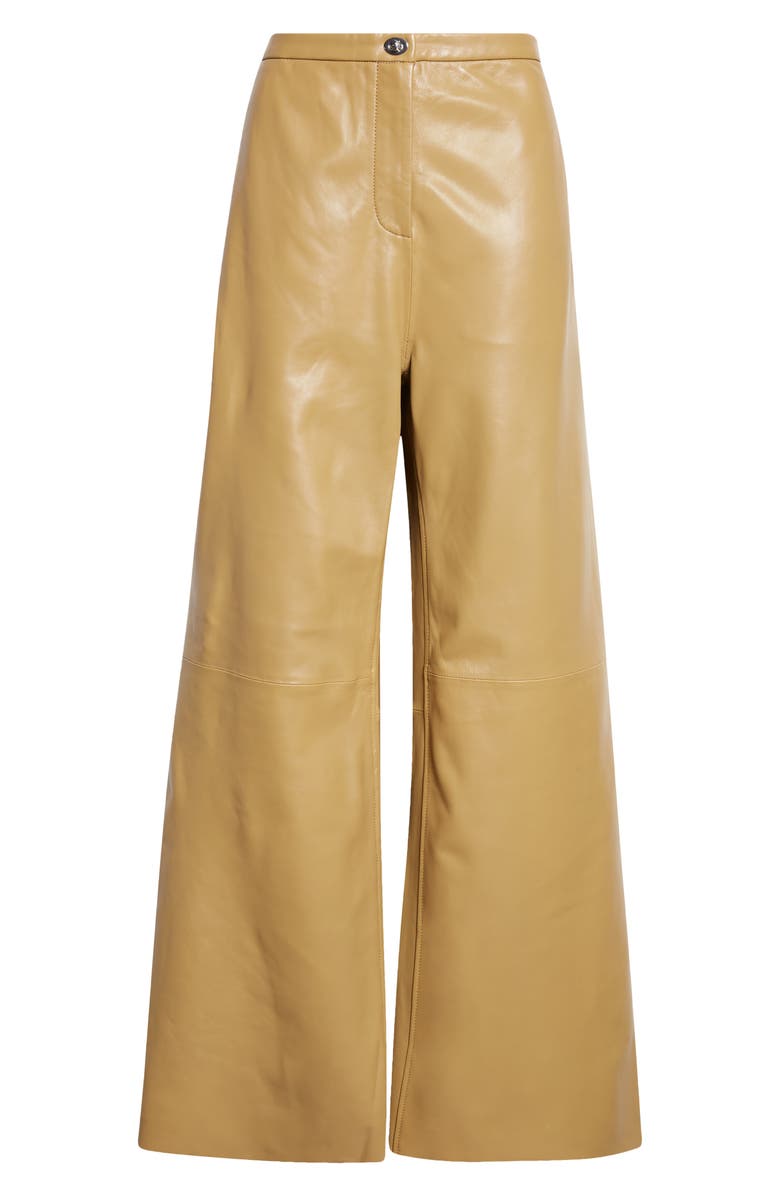 Stand Studio Rowena Wide Leg Leather Trousers, Alternate, color, Olive