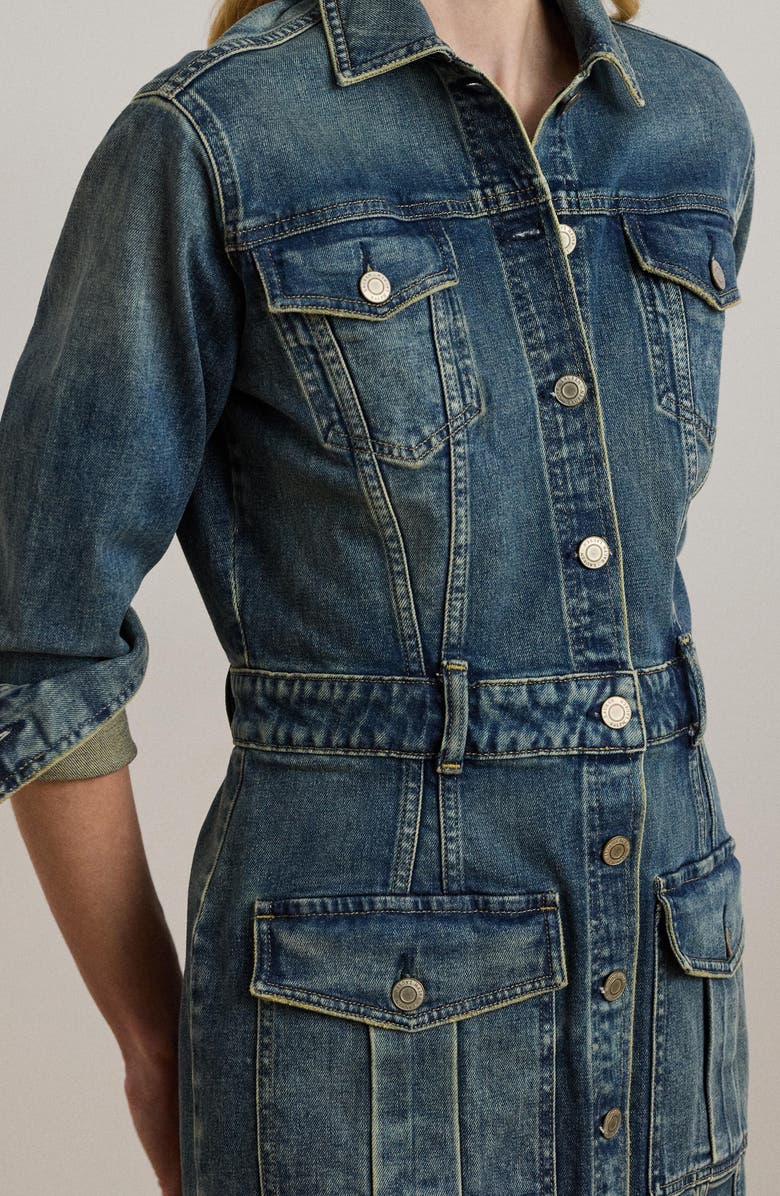 Lauren Ralph Lauren Long Sleeve Denim Shirtdress, Alternate, color,