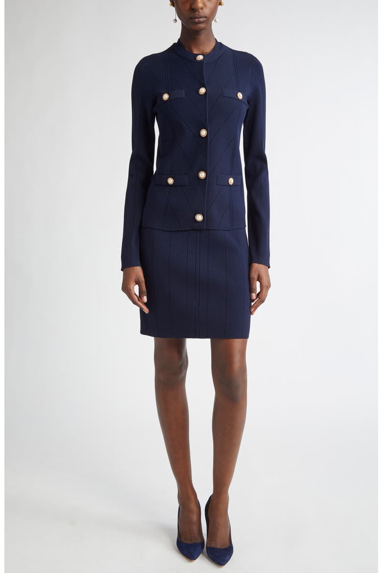 Pointelle Moving Ribs Knit Sheath Dress, Alternate, color, NAVY
