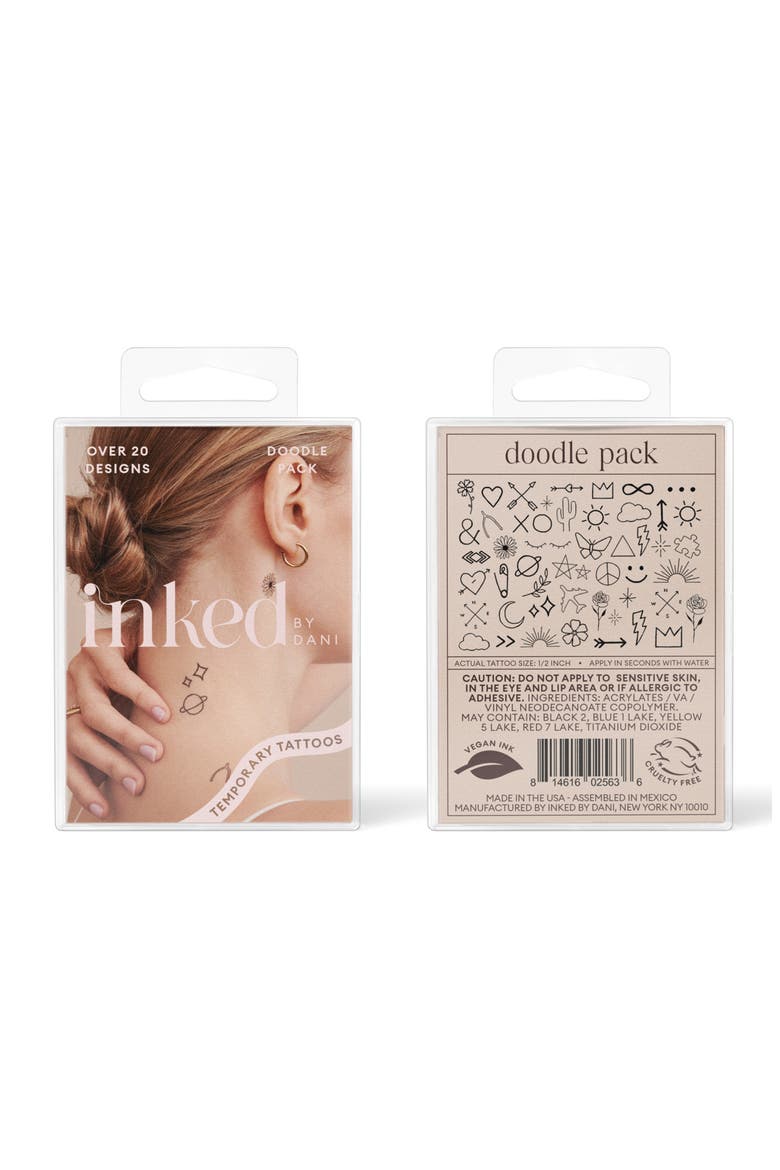 The Doodle Pack Temporary Tattoos, Alternate, color, DOODLE