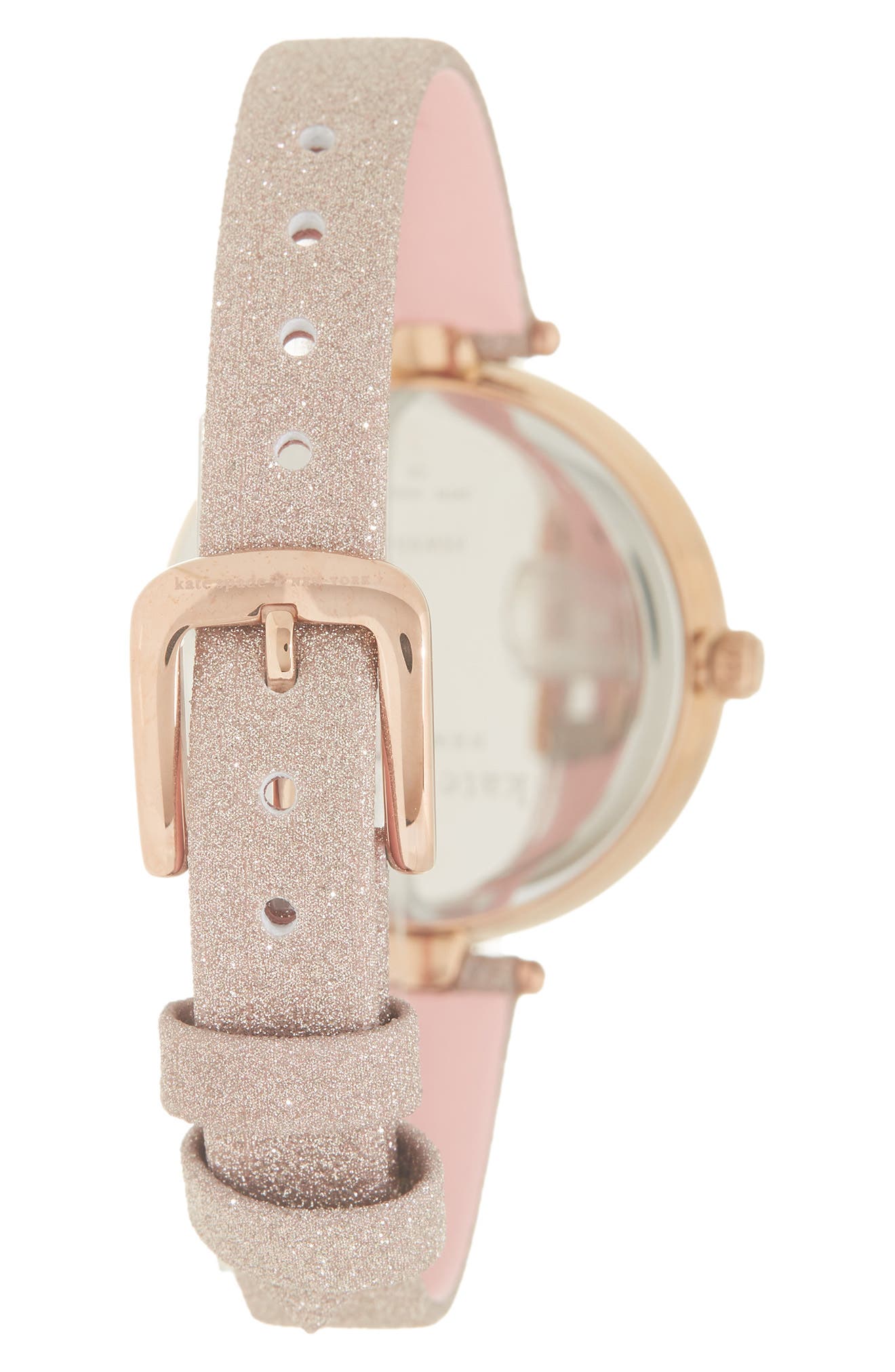 kate spade Rose Gold Watch with Pale Pink-Beige Strap Kate Spade New York Metro Three-hand Pink Leather Watch  main image 3