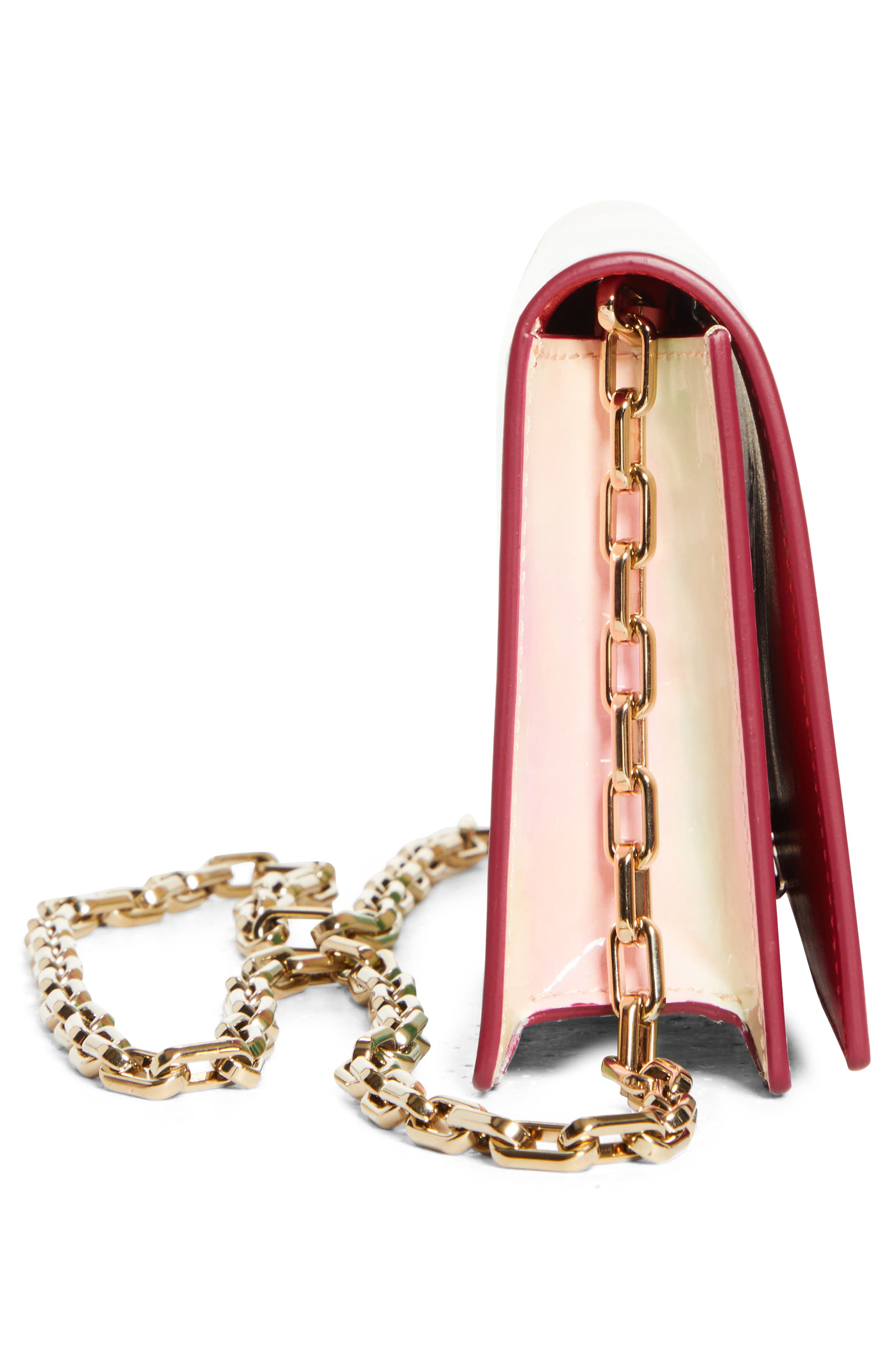 Christian Louboutin Bettina Tie Dye Patent Leather Clutch, Alternate, color, M023 Multi/ Gold