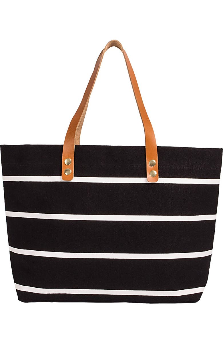 Cathy's Concepts Monogram Stripe Tote, Main, color,