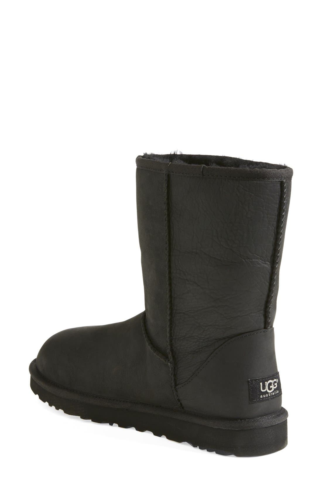 UGG<sup>®</sup> 'Classic Short' Leather Water Resistant Boot, Alternate, color, 