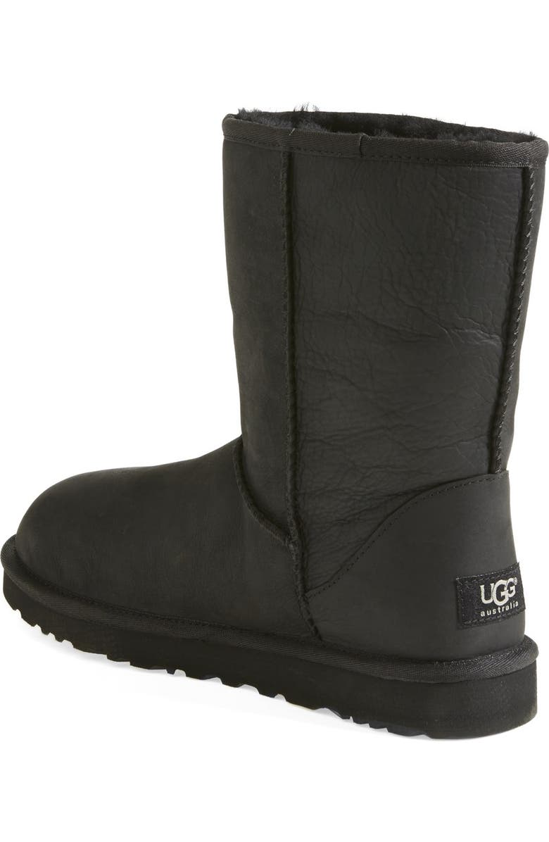 UGG<sup>®</sup> 'Classic Short' Leather Water Resistant Boot, Alternate, color,