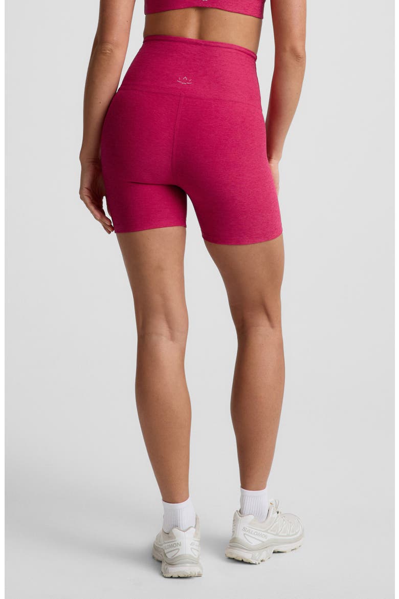 Keep Pace Space Dye Bike Shorts, Alternate, color, BERRY RED HEATHER