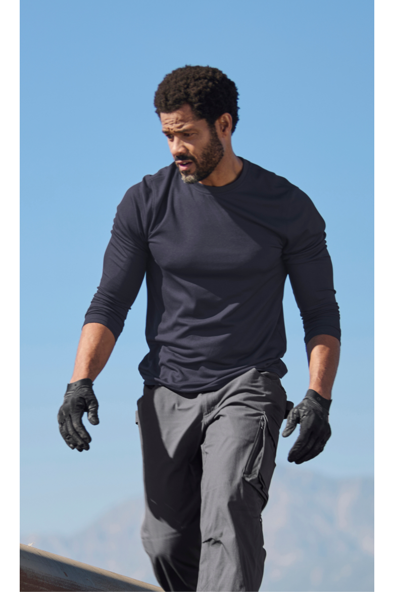 Performance Long Sleeve Shirt, Alternate, color, Nero Blue