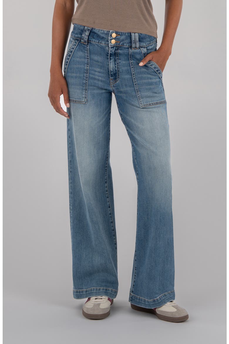 Jodi Mid Rise Wide Leg Utility Jeans, Main, color, AHEAD