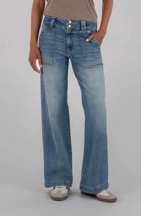 KUT from the Kloth Jodi Mid Rise Wide Leg Utility Jeans