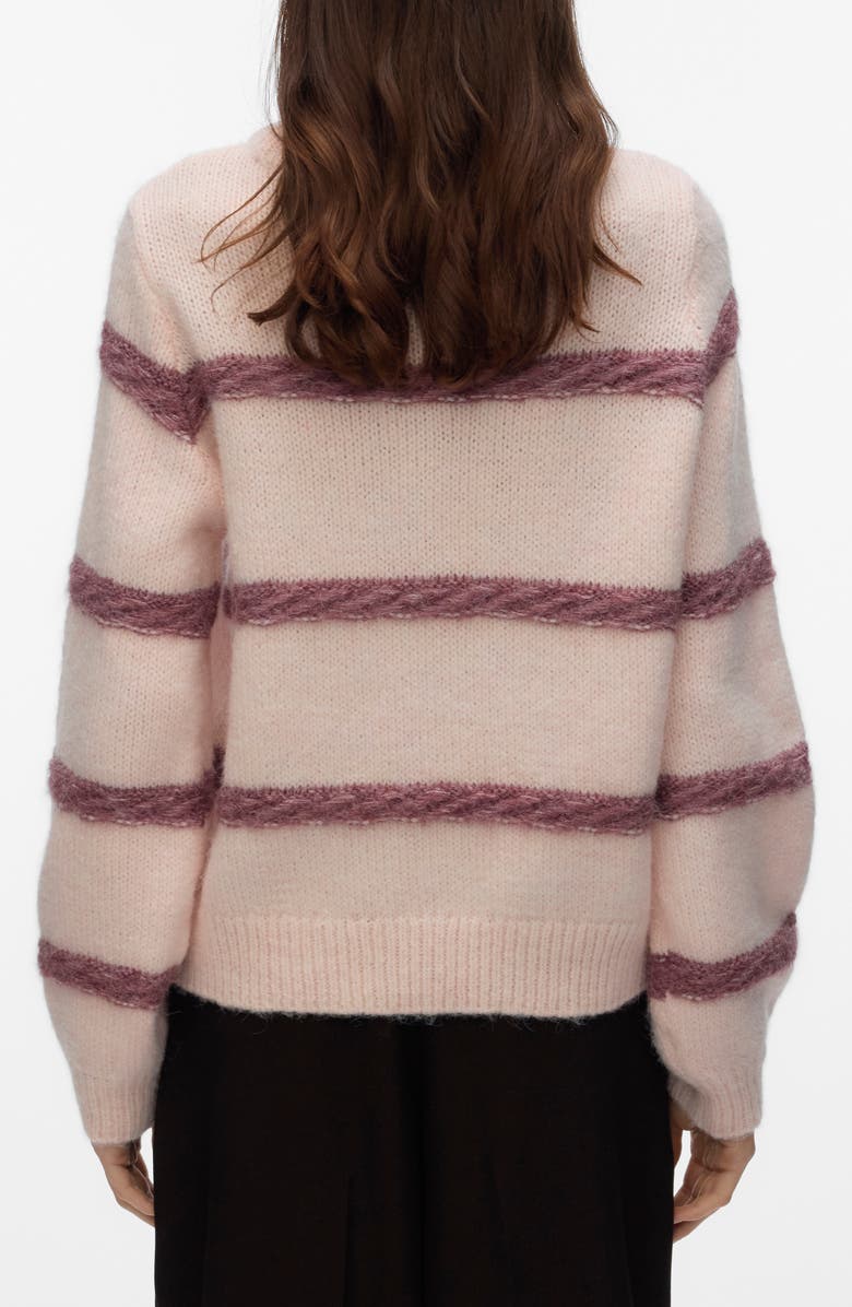 VERO MODA Zada Oversize Stripe Sweater, Alternate, color, Pink Dogwood Detail