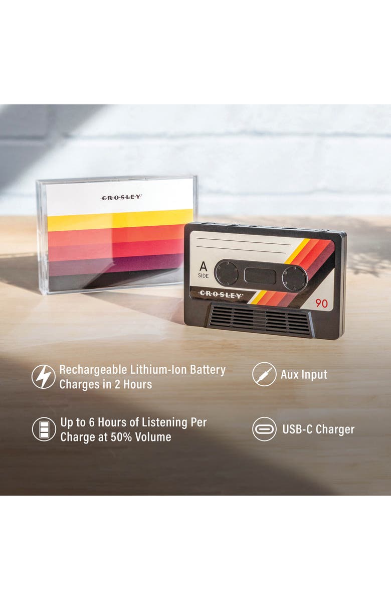 Crosley Radio Cassette Tape Portable Bluetooth<sup>®</sup> Speaker, Alternate, color, Classic Black