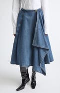 EENK Side Drape Banded Midi Skirt