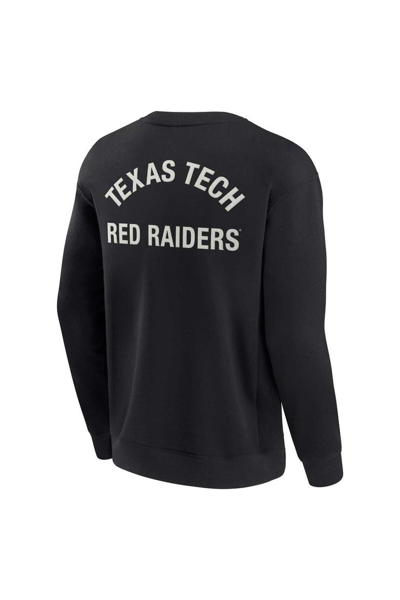 Unisex Fanatics Signature Black Texas Tech Red Raiders Super Soft Pullover Crew Sweatshirt, Alternate, color, Black