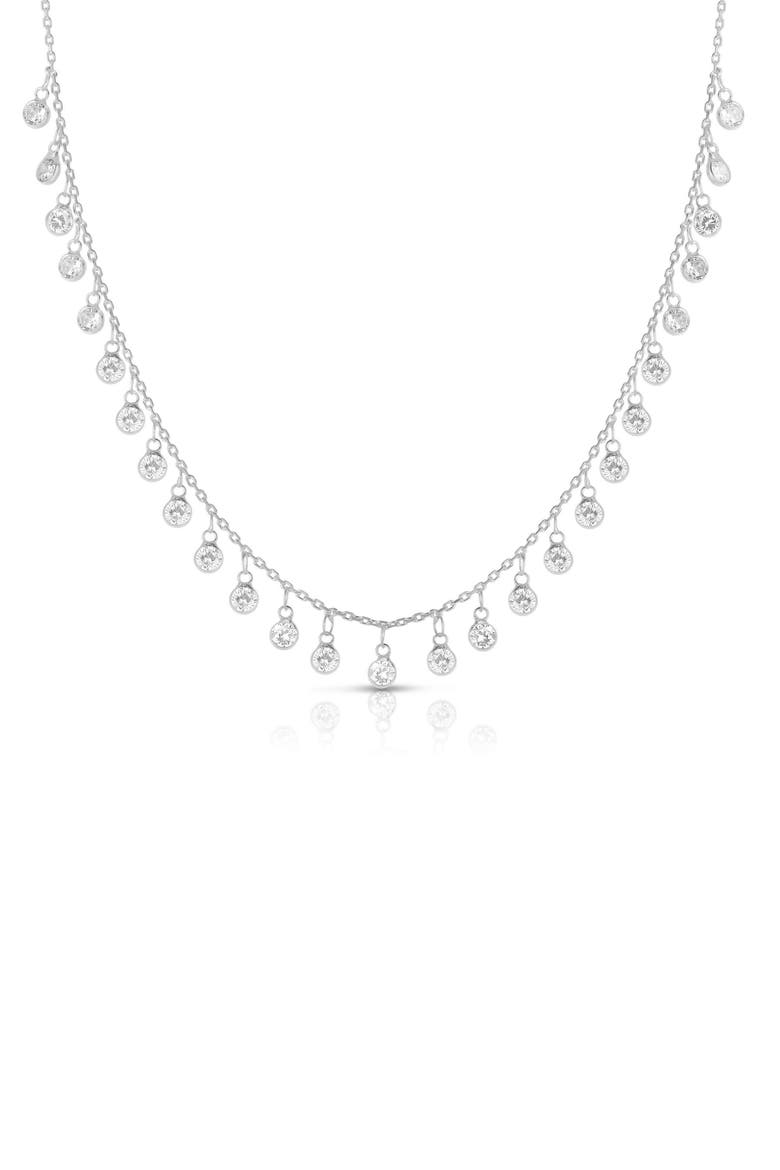Cubic Zirconia Charm Necklace, Main, color, SILVER