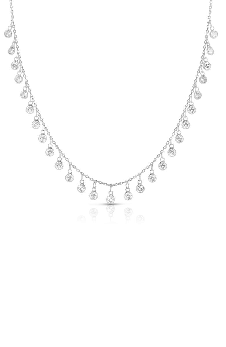 SPHERA MILANO Cubic Zirconia Charm Necklace, Main, color, Silver