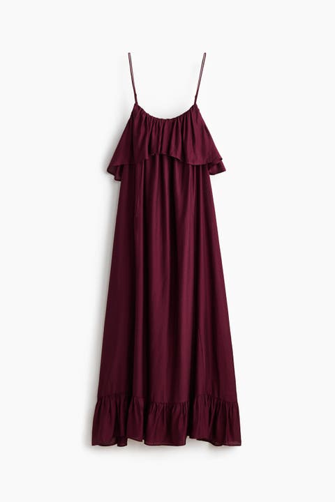 Frill-trimmed A-line Dress