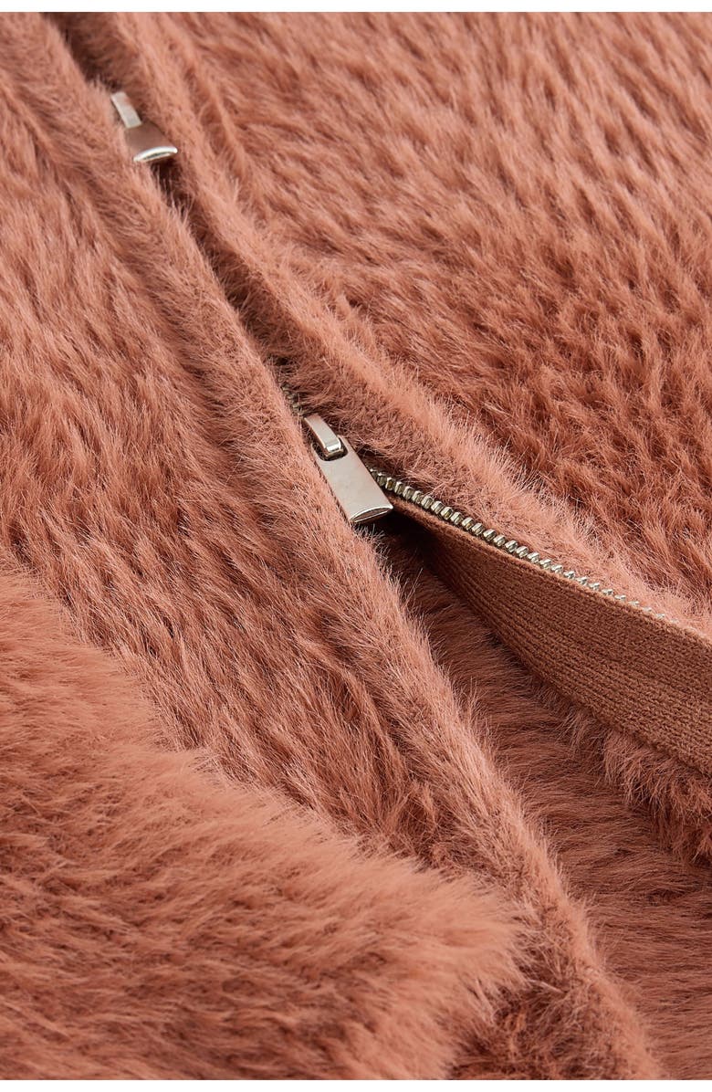 NEXT Zip Bomber Cardigan, Alternate, color, Brown