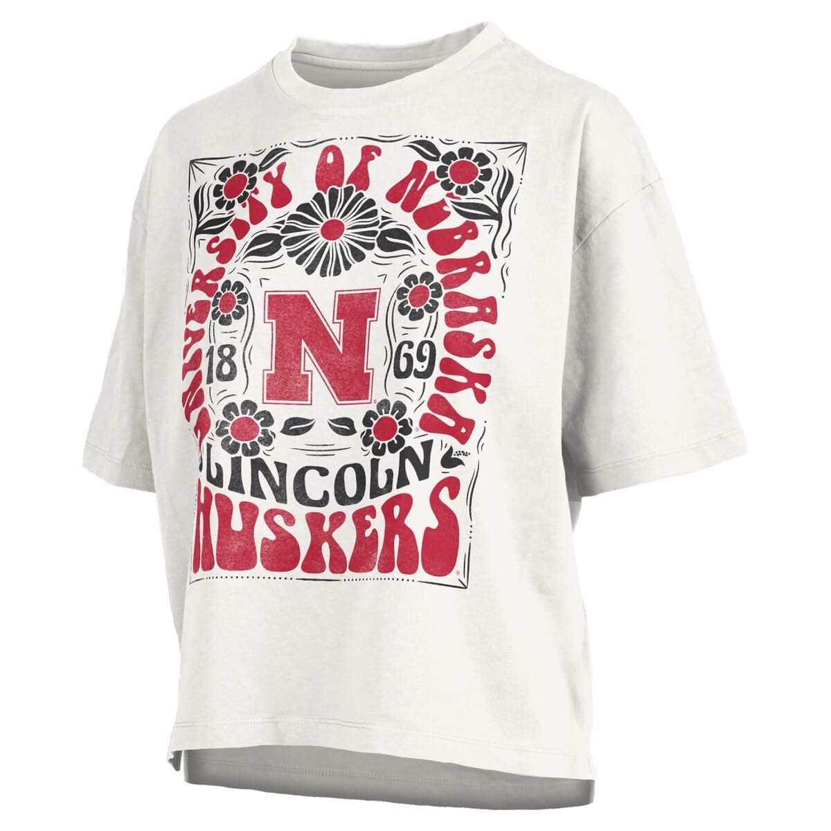 Women's Pressbox White Nebraska Huskers Harmony Oversized T-Shirt - image 2