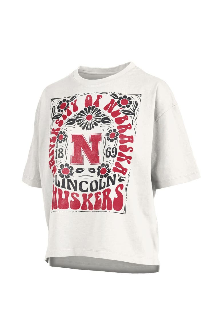 Women's Pressbox White Nebraska Huskers Harmony Oversized T-Shirt, Alternate, color, White