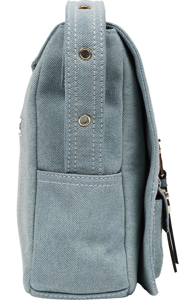 True Religion Multipatch Denim Messenger Bag, Alternate, color, Denim
