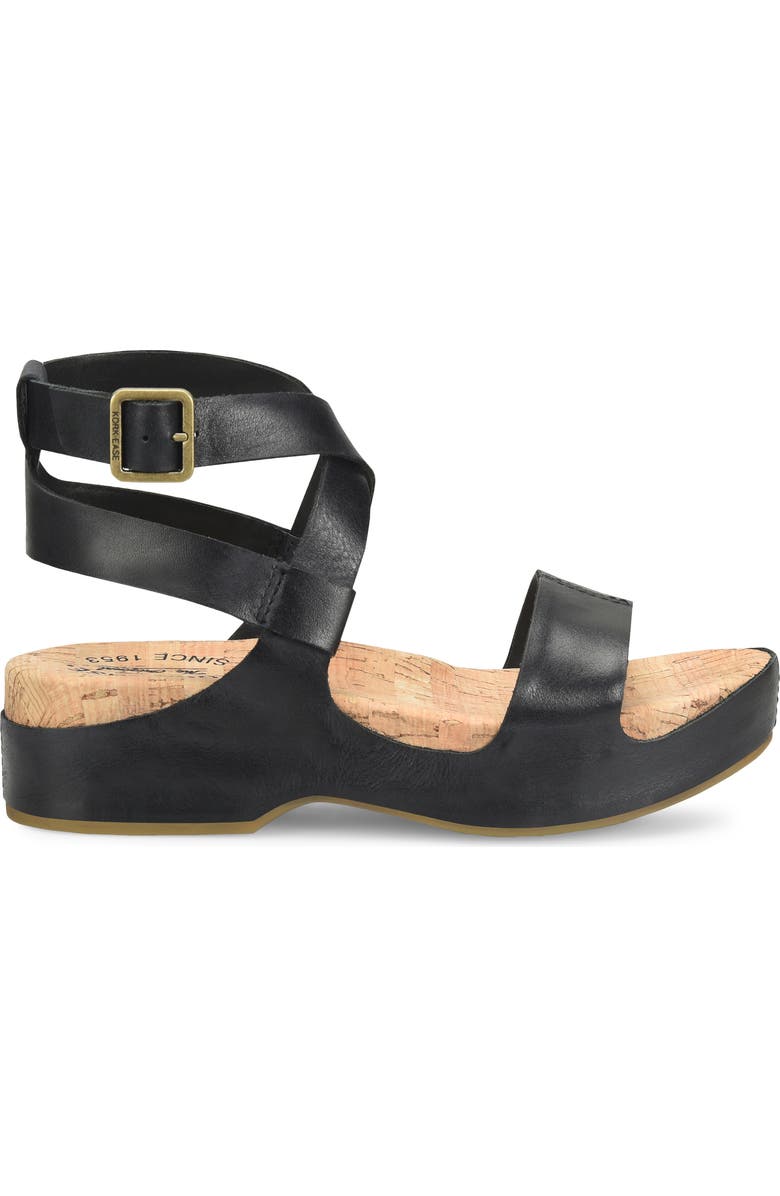 Kork-Ease<sup>®</sup> Yadira Ankle Strap Platform Sandal, Alternate, color, Black Leather