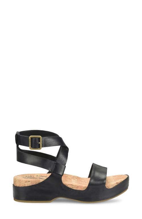 Kork-ease Yadira Ankle Strap Platform Sandal In Black Leather