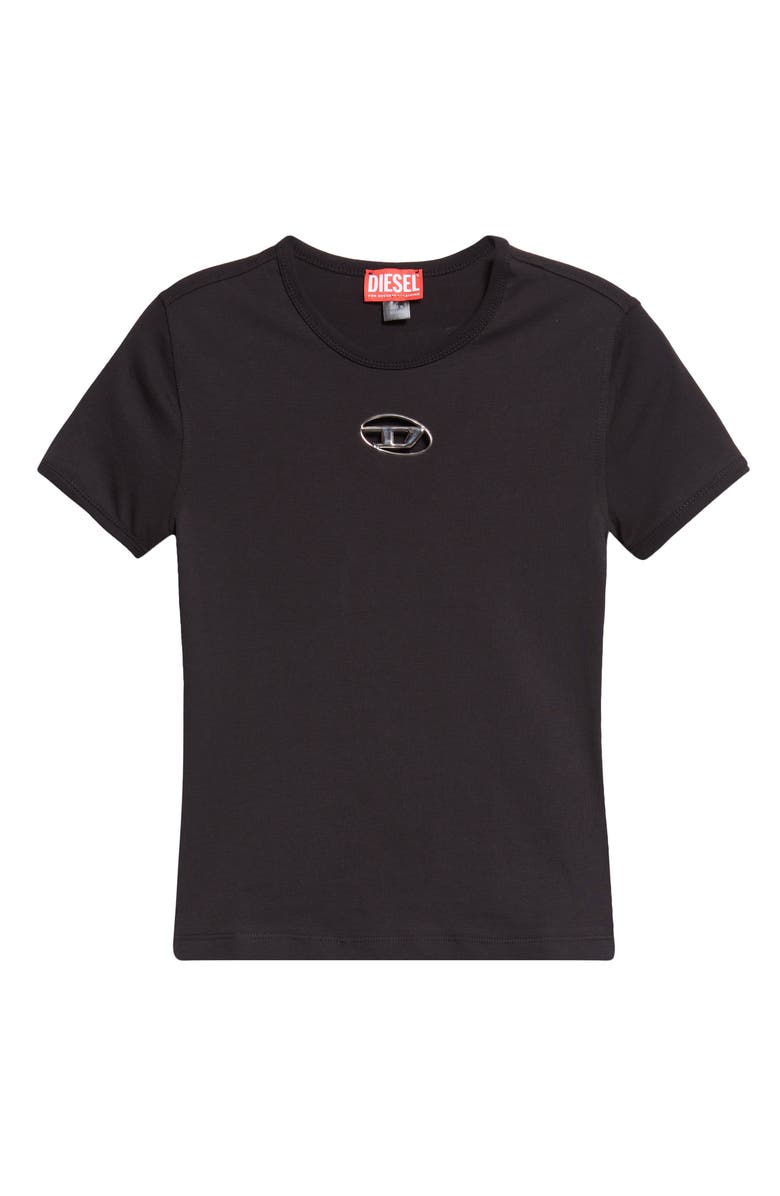 DIESEL<sup>®</sup> Metallic Oval D Cutout Slim Fit T-Shirt, Alternate, color, Deep Black