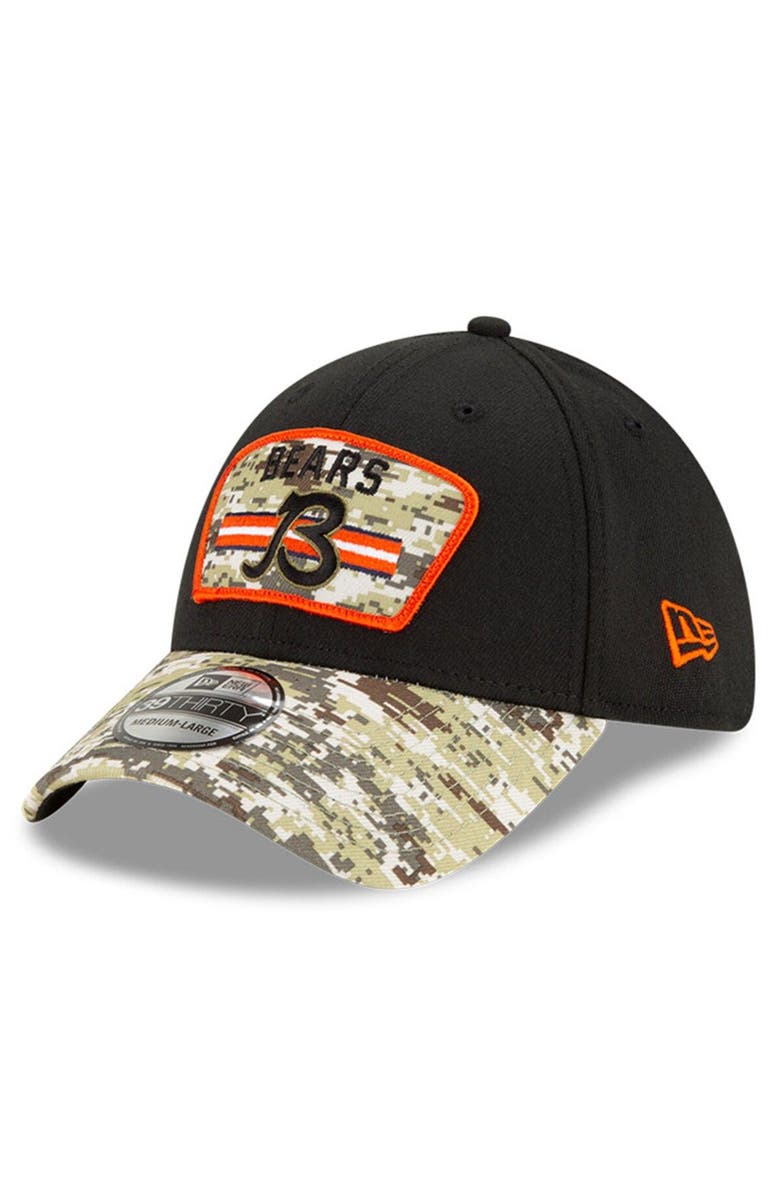 New Era Men's New Era Black/Camo Chicago Bears 2021 Salute To Service B 39THIRTY Flex Hat, Alternate, color, 