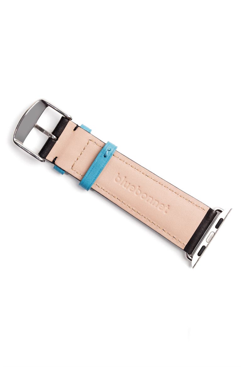 Leather Apple Watch® Watchband, Alternate, color, BLACK