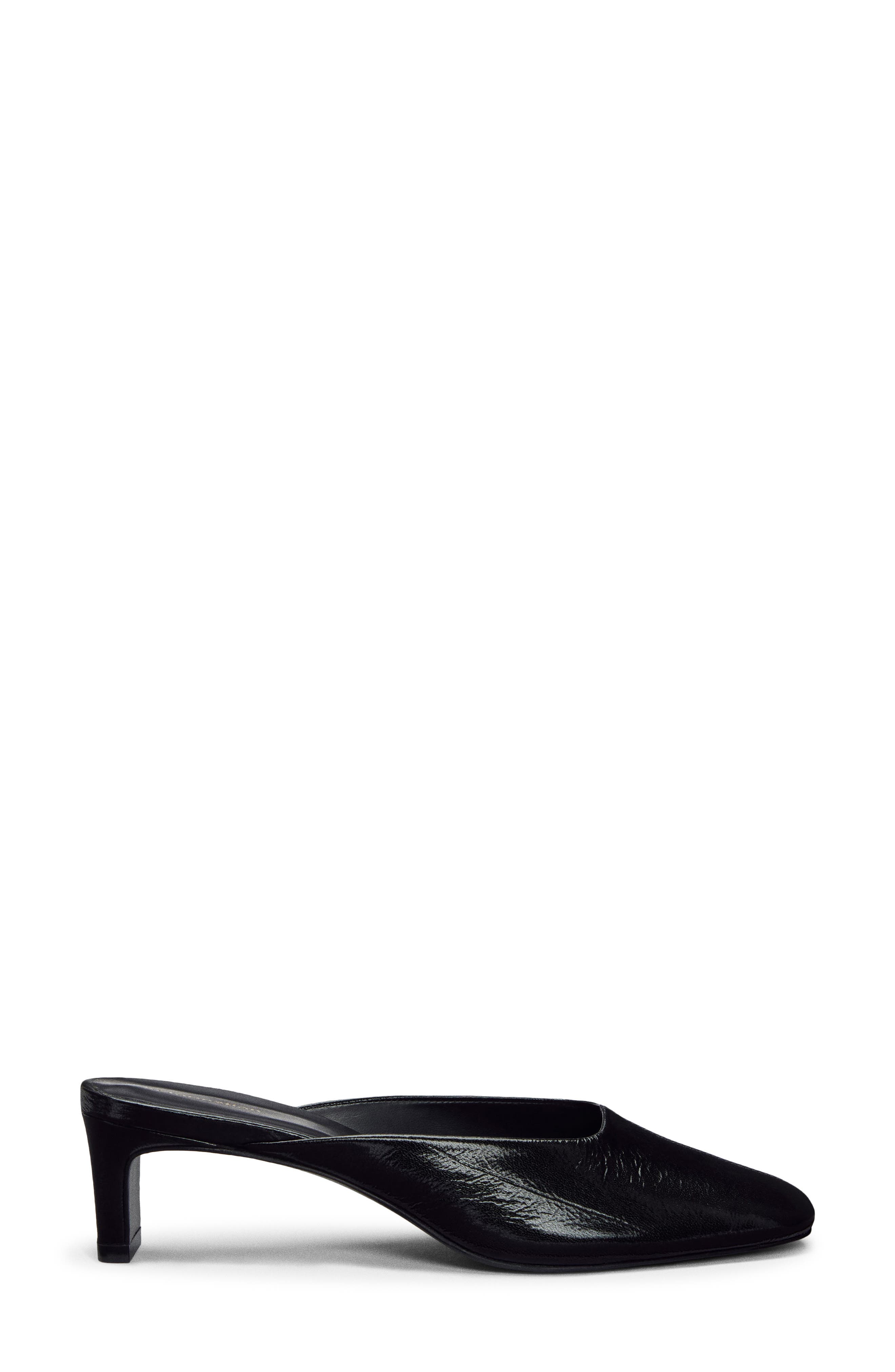 Inez Leather Heeled Mule, Alternate, color, BLACK EEL