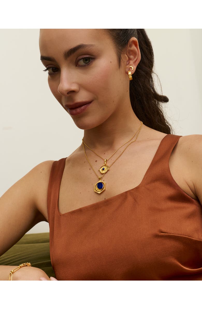 Ottoman Hands Lapis Fidget Necklace, Alternate, color, Gold