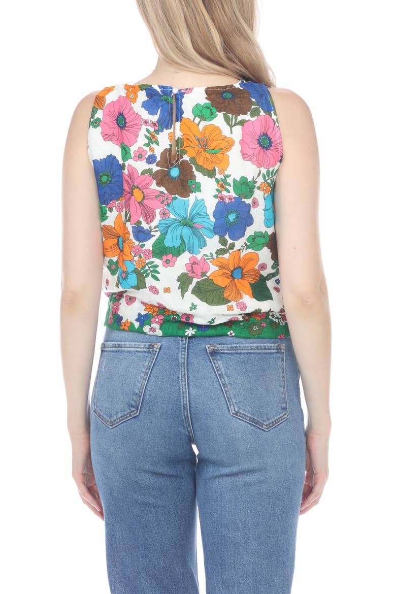 Floral Print Sleeveless Top, Alternate, color, AS IS