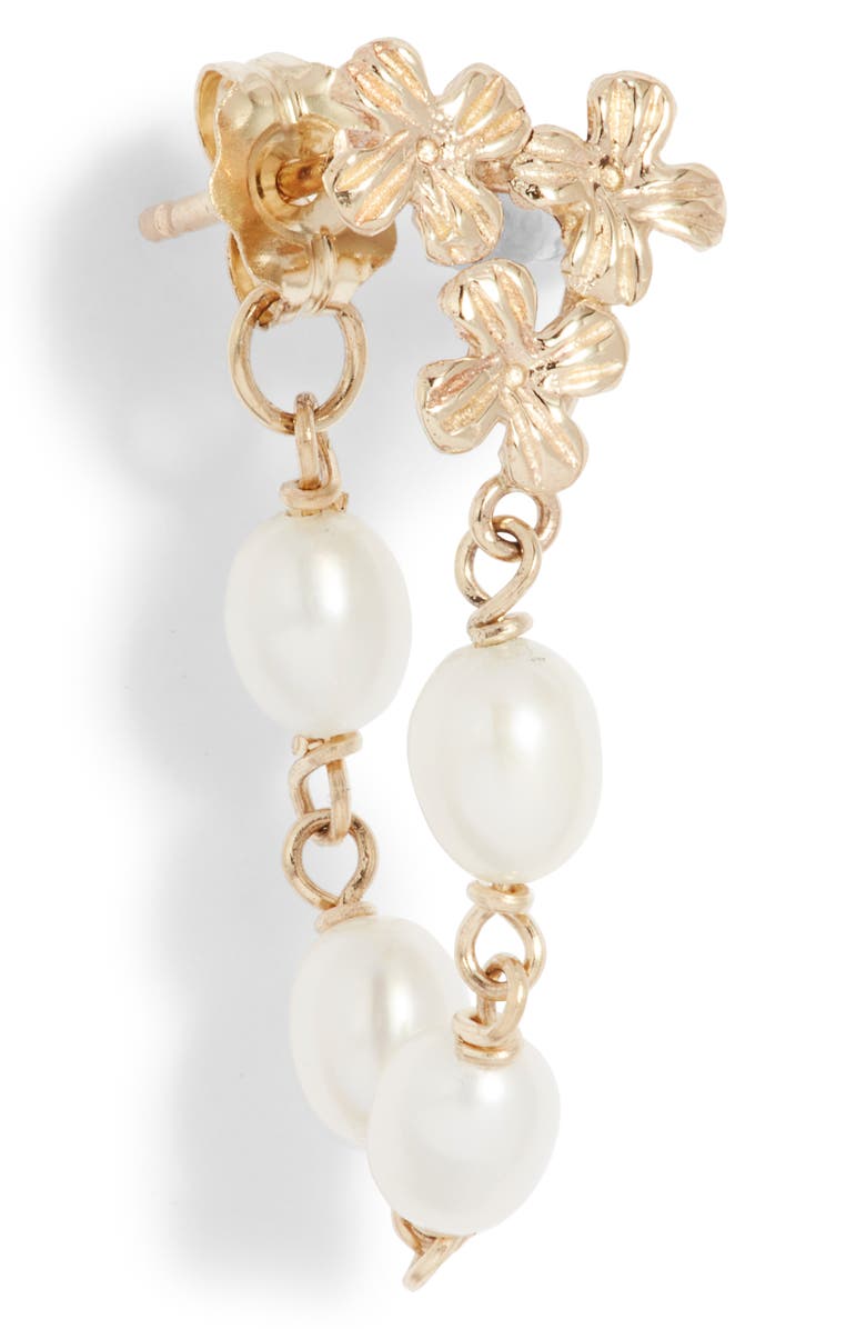 Poppy Finch Blossom Keshi Pearl Wraparound Hoop Earrings, Alternate, color, 14K Yellow Gold