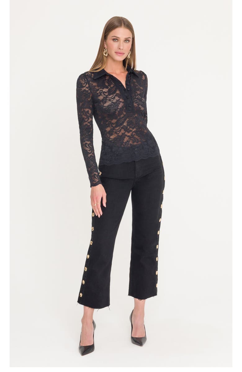 Generation Love Dominique Lace Top, Main, color, Black