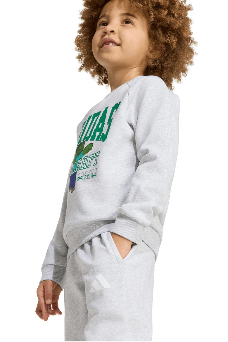 x Minecraft Kids' Graphic Sweatshirt & Joggers Set, Alternate, color, LIGHT GREY HEATHER