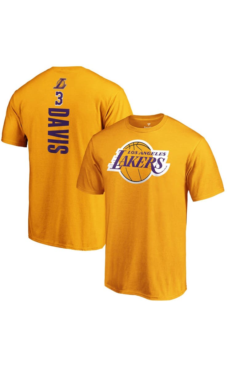 FANATICS Men's Fanatics Branded Anthony Davis Gold Los Angeles Lakers Playmaker Name & Number T-Shirt, Main, color, 