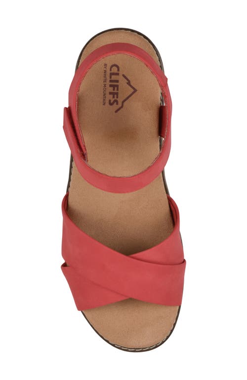 Cliffs By White Mountain Tinna Wedge Sandal In Red Nubuck