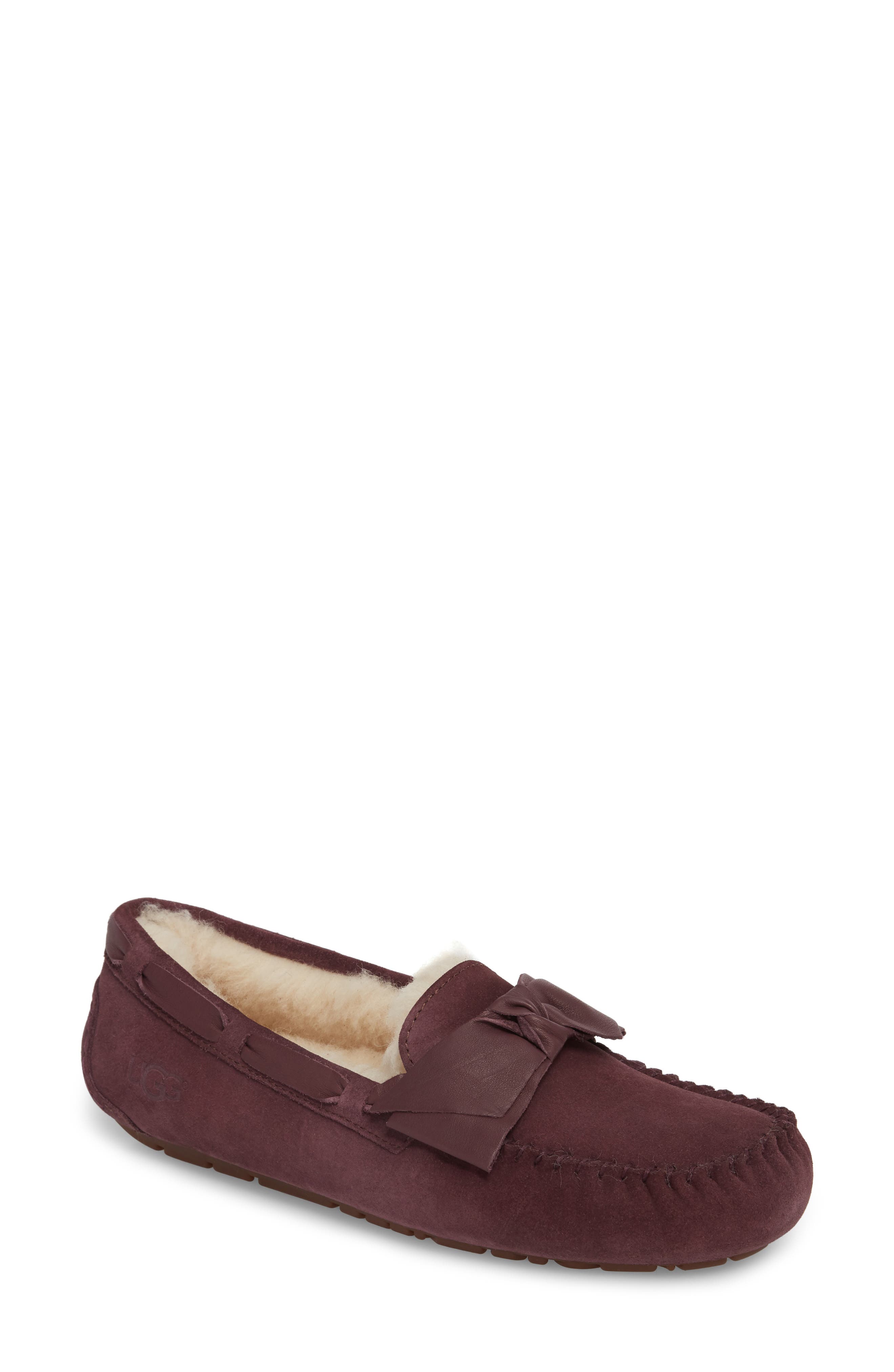 Dakota Bow Slipper, Main, color, PORT SUEDE
