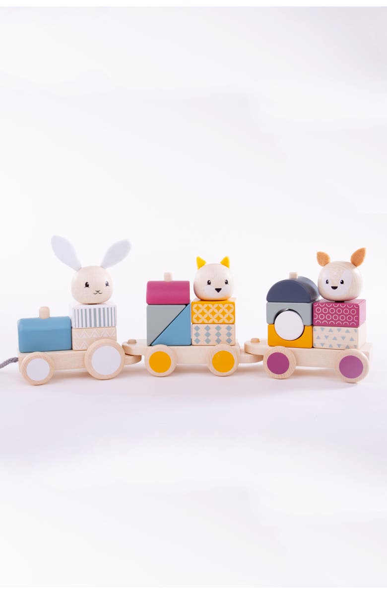 Bigjigs Toys FSC<sup>®</sup> Certified Activity Pull Along Train, Alternate, color, Multicoloured